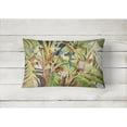 thumbnail image 2 of Carolines Treasures JMK1010PW1216 Three Blue Parrots Canvas Fabric Decorative Pillow 12H x16W multicolor, 2 of 3
