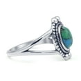 thumbnail image 2 of Oval Turquoise Beaded Oxidized Ring 925 Sterling Silver Size 6, 2 of 6