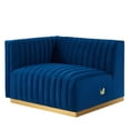 thumbnail image 4 of Modway Conjure Channel Tufted Performance Velvet Sofa in Gold Navy, 4 of 10