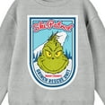 thumbnail image 2 of The Grinch Ski Patrol Badge Youth Athletic Heather Crew Neck Long Sleeve Sweatshirt-Small, 2 of 3
