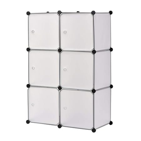 PSMCD-6CL Modular Cube Storage with Doors, This 3-tier 6-cube DIY Organizer Shelf with doors offers plenty of room for your books, folded clothes, art craft or.., By Muscle Rack