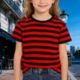 thumbnail image 5 of Byoo Tween Girls Stripe T Shirt Crew Neck Short Sleeve Breathable Lightweight Tee Comfy Pullover Top, 5 of 6