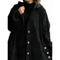thumbnail image 3 of Women'S Autumn and Winter Long-Sleeved Hooded Loose Corduroy Casual Jacket Black XL, 3 of 6