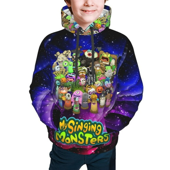 My Singing Monsters Kids' Hoodie 3d Print Sweatshirt Soft Pullover Hooded With Big Pockets For Boys Or Girls Small