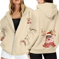 thumbnail image 1 of WILLBEST Sudadera de Mujer Ladies' Christmas Printed Zipper Long Sleeved Pocket Drawstring Casual Hooded Sweatshirt 2091 X-Grande, 1 of 8