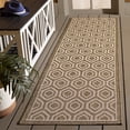 thumbnail image 2 of Safavieh Courtyard Amelia Geometric Indoor/Outdoor Runner Rug, Brown/Bone, 2'3" x 12', 2 of 11