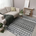 thumbnail image 4 of CAMILSON Crystal Dark Grey Area Rug 5'x7' Boho for Living Room Bedroom Dining Room Dark Grey / Cream Indoor Area Rugs, 4 of 9