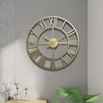thumbnail image 7 of Large Metal Wall Clock 24" Cutout Decorative Analog Clocks for Living Room Steampunk Gold, 7 of 7