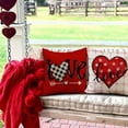 thumbnail image 5 of Valentine''s Day Pillow Covers 18x18 Inch Set of 4 Hello Valentine Polka Dot Love Striped Love Decor Throw Pillow Covers Valentine''s Day Cushion Case Decoration for Sofa Couch, 5 of 6