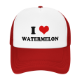 thumbnail image 2 of I Heart Watermelon Love Food Funny Trucker Hat Baseball Cap Unisex Red, 2 of 5