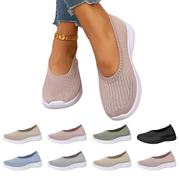 Women's Orthopedic Walking Shoes,Woven Breathable Orthowalkway Womens Sneakers,Lightweight Non-Slip Arch Support Slip on Shoes