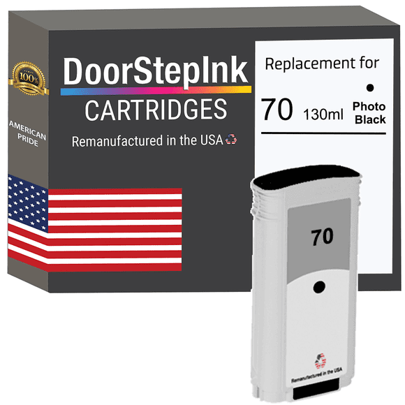 DoorStepInk High Yield Ink Cartridge for HP 70 Photo Black 130ML Compatible with HP Designjet HD Pro 44 In., Z2100, Z3100, Z3200