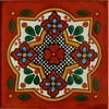 4.2x4.2 Tepupa Talavera Mexican Tile, Set of 9 pcs