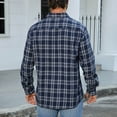 thumbnail image 4 of ZUKMRJPC Men's Vintage Plaid Shirts Long Sleeve Classic Button Down Lapel Casual Shirt Jacket Lightweight Work Shirt with Flap Pocket, 4 of 6
