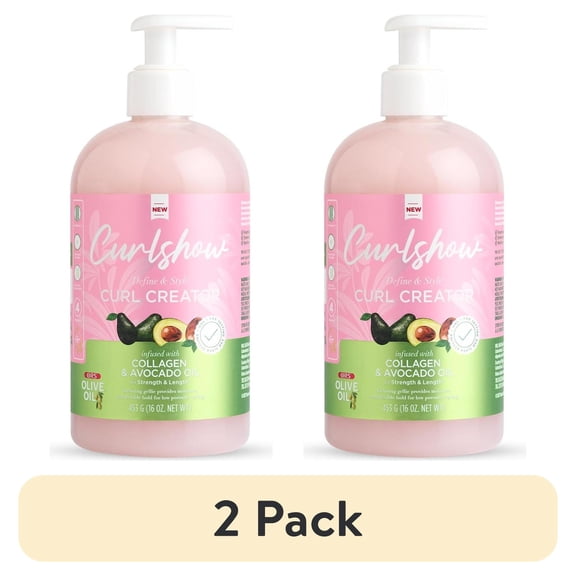 (2 pack) ORS Olive Oil Curlshow Curl Creator for Low Porosity Curly Hair, Defines Curls, Medium Hold, 16 oz