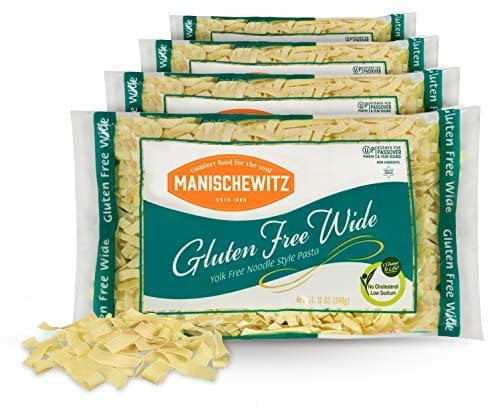 Manischewitz Gluten Free Wide Egg Noodles 3 Pack Yolk Free, Kosher For Passover and All Year Round Use