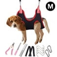 thumbnail image 1 of Oneisall Arnés de Hamaca de Aseo para Perros para Recorte de Uñas de Mascotas, Bolsa de Restricción de Eslinga de Aseo Transpirable para Mascotas, Ayudante de Hamaca de Aseo para Perros - Negro Rojo M, 1 of 6