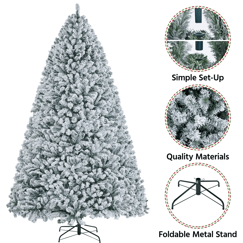 Renwick 9ft Frosted Artificial Christmas Tree with Foldable Stand,Green