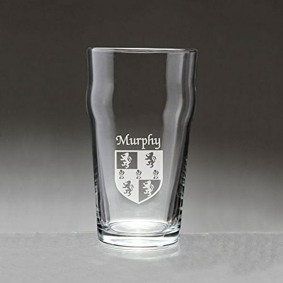 Murphy Irish Coat of Arms Pub Glasses - Set of 4 (Sand Etched)