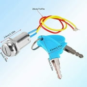 BUZIFU Key Ignition Switch, Universal Motorcycle Parts for Gas Electric Scooter ATV, Moped Kart, Universal 2 Wire Ignition Switch with Locking Keys