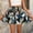 Blue, variant on Women Cotton Linen Casual High Waist Drawstring Retro Printed Boho Shorts Pants Summer Beach Loose Fit Wide Leg Shorts Trendy Vacation Bottom Black L