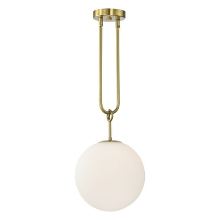 Moeder 9.8 in. 1-Light Indoor Brass Finish Pendant Light with Light Kit