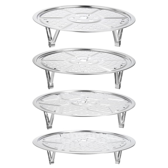 4pcs Stainless Steel Steamer Rack with Stand, 7.9 Inches/8.6 Inches/9.5 Inches/10.2 Inches Pot Steaming Tray