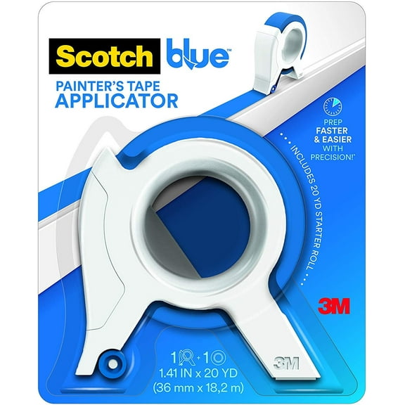 ScotchBlue TA3-SB Painter's Tape Applicator, Blue, with 1 Starter Roll 1.41 in. x 20 yd