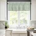 thumbnail image 3 of Sage Green Buffalo Plaid Kitchen Valances for Windows 60x18 Inch Kitchen Curtains Valances Rod Pocket Farmhouse Green White Checkered Bathroom Window Valances for Window Treatment Decor, 3 of 6