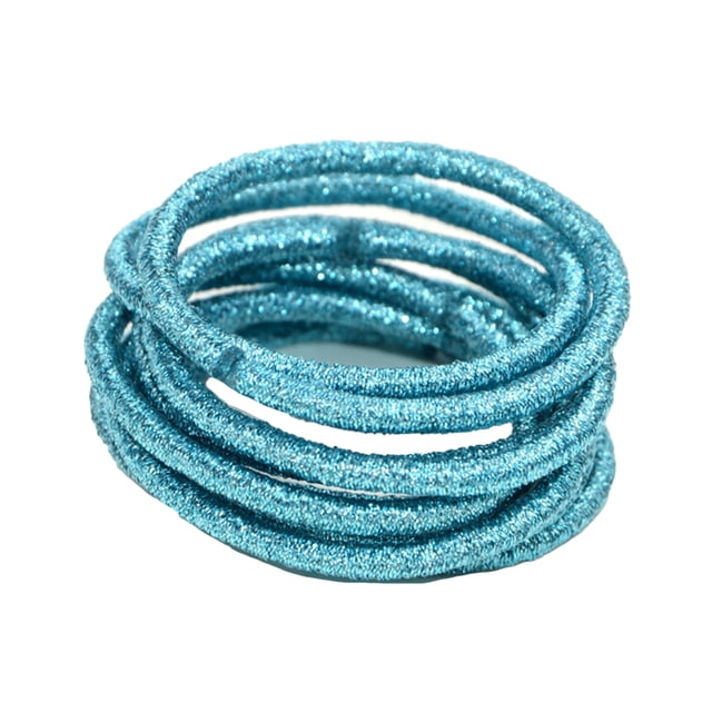 Bandas para el cabello Qarigey 10 piezas con purpurina Azul claro