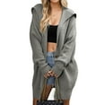 thumbnail image 3 of Women'S Button Down Cardigan Sweaters Oversized Lapel Chunky Warm Loose Soft Knit Outwear Grey L, 3 of 7