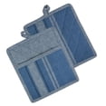 thumbnail image 1 of Design Imports Bleu Chambray Français Porte-Pot à Rayures Lot de 2, 1 of 1