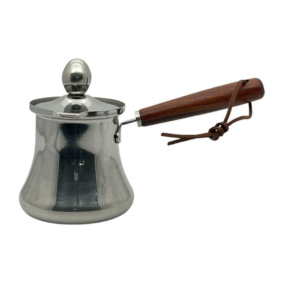 TISHITA Turkish Coffee Pot Butter Melting Pot with Lid Comfortable Chocolate Melting Pan Milk Warmer for Camping Restaurant Home Cafe 350ML