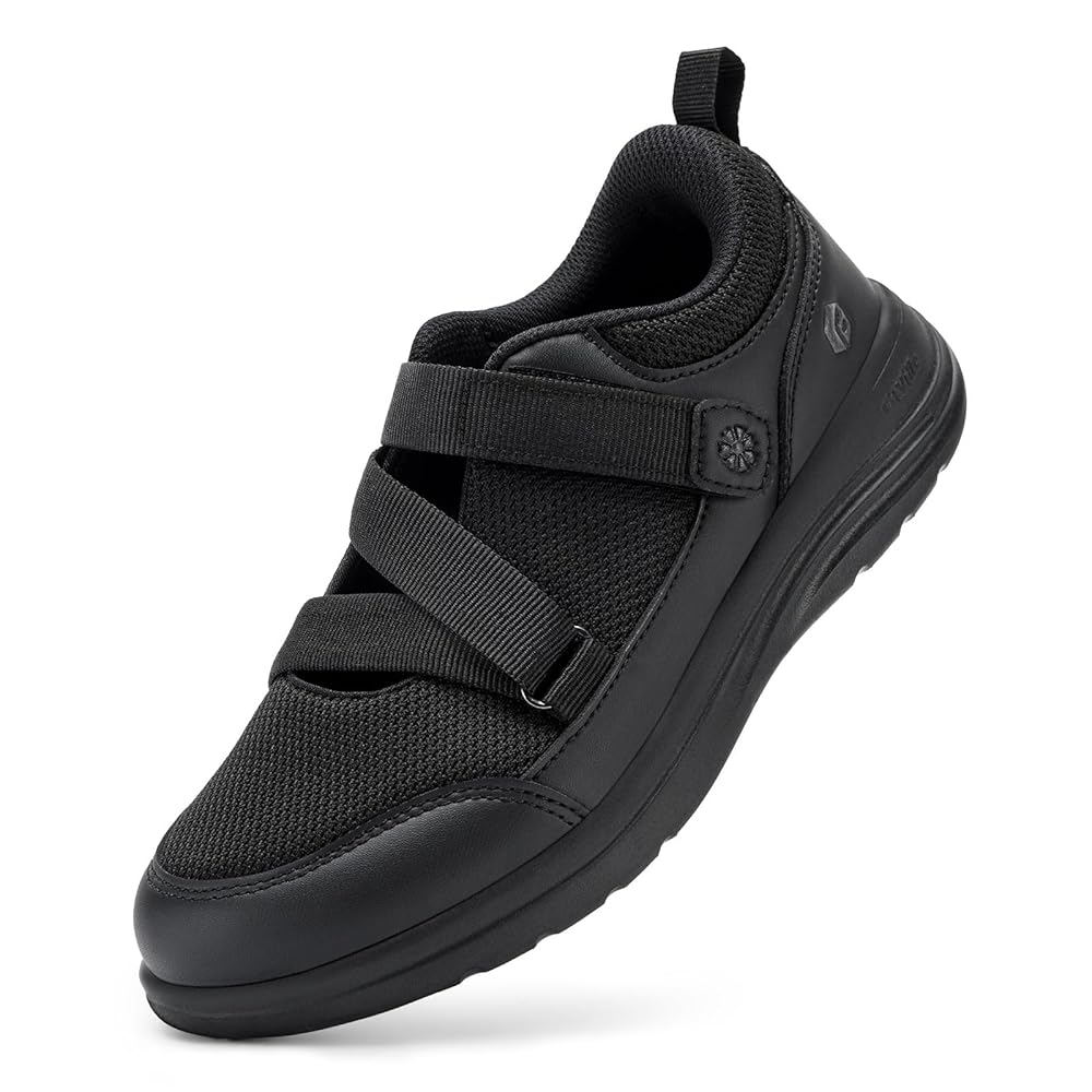 FitVille Comfortable Walking Shoes for Women with Adjustable Strap for Swollen Feet, Wide Diabetic Shoes