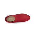 thumbnail image 4 of Unique Bargains Women's Platform Chunky Heel Ankle Boots Red (Size 6.5), 4 of 7