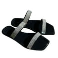 thumbnail image 2 of Zpanxa Slippers for Women Summer Sandals for Women Flat Slip On Sandals Crystal Roman Shoes Open Toe Casual Sandals Slippers Flip Flops for Women Black 40, 2 of 8