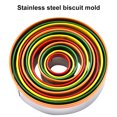 thumbnail image 2 of maskred Bonrich 12Pcs Round Cookie Molds Set Stainless Steeel Sugar Biscuit Pastry Rings Cake Baking Moulds, 2 of 6