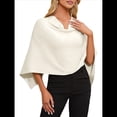thumbnail image 2 of Poncho para Mujer, Corte Entallado, Chal Versátil, Tejido Suave, Cuello Vuelto, Top Corto un Tamaño, 2 of 10