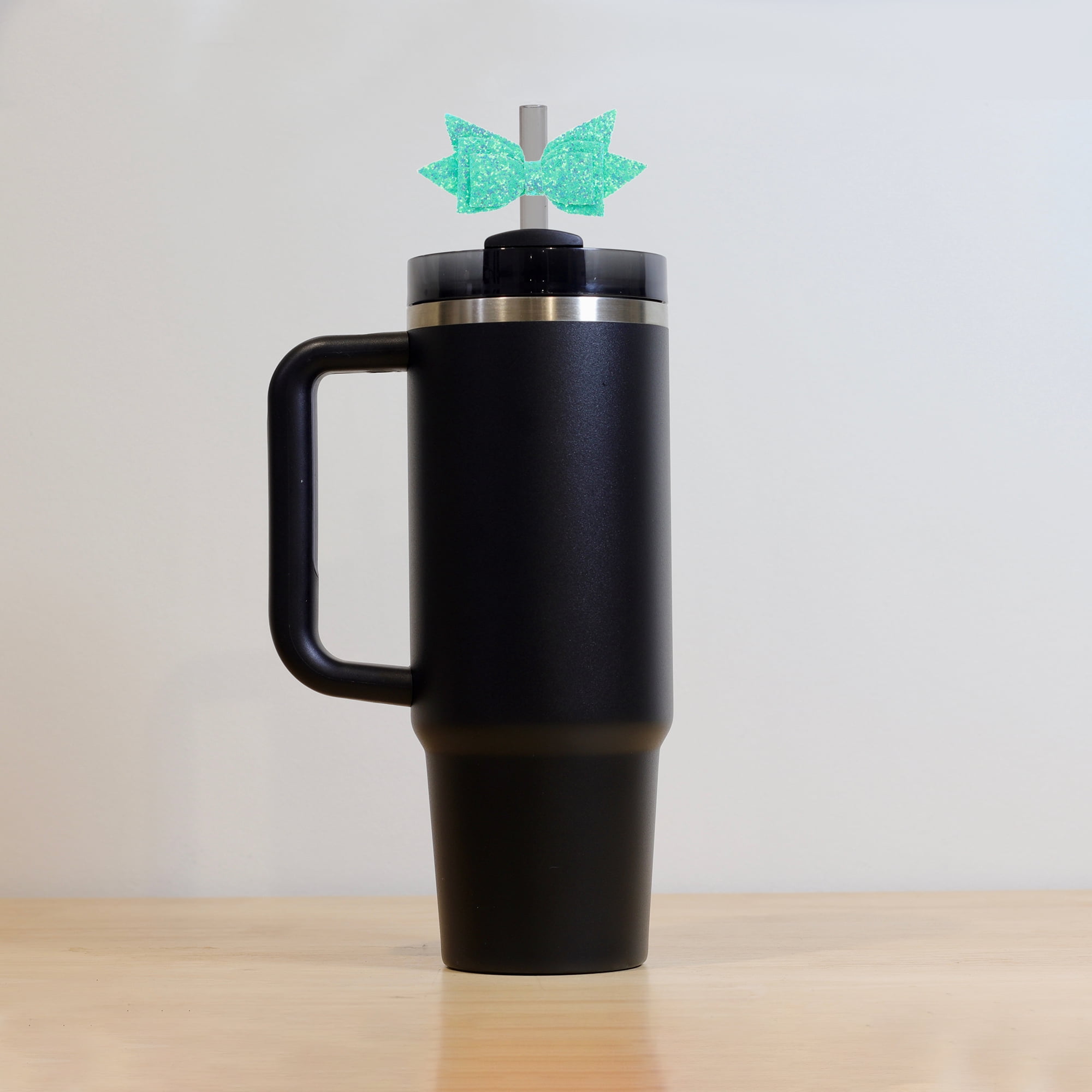 Unique Bargains 1Pc Shiny Bow Home Decoration Drinkware Accessory Green