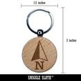 thumbnail image 2 of Compass Arrow Direction Due North Round Keychain Charm Tag - Engraved Wood, 2 of 6