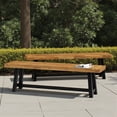 thumbnail image 3 of Tcbosik 2 Pack Outdoor Wood Benches, Backless Dining Bench, 2-Seater Loveseat for Yard, Garden, Patio, Brown & Black, 3 of 10