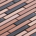 thumbnail image 3 of Modket TDH335RG Brown Rose Gold Copper Color Metallic Metal linear Glass Mosaic Tile Backsplash, 3 of 5