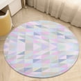 thumbnail image 6 of Polygon Pattern Rainbow Round Carpet Circle Rug Outdoor Patio Area Rug Washable Large Area Rugs Hallway Room Decor Fitness Mats, 6 of 8