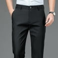 thumbnail image 5 of Male Smart Casual Pants Stretchy Sports Men's Fast Dry Trousers Spring Autumn Full Length Straight Office Black Navy Work Pants, 5 of 10