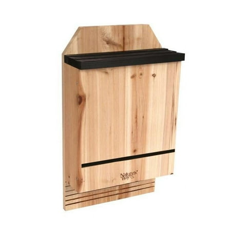 Nature s Way Bird Products Triple Chamber Bat House - Natural Cedar Gable Roof - Single Piece — Residential Use Standard Application