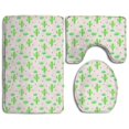 thumbnail image 1 of ABPHQTO Cactus Juego de alfombras de baño de 3 piezas Alfombra de baño Alfombra de contorno y tapa de inodoro, 1 of 2