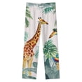 thumbnail image 4 of Jungle Giraffe Paradise Print Winter Female Pants Flannel High Waist Women Pants Lady Warm Straight Leg Plush Trousers, 4 of 7