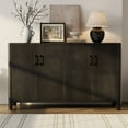 thumbnail image 1 of Farmhouse Style 4-Door Cabinet with Natural Finish, A Rustic Accent for Entryways or Small Spaces, 1 of 9