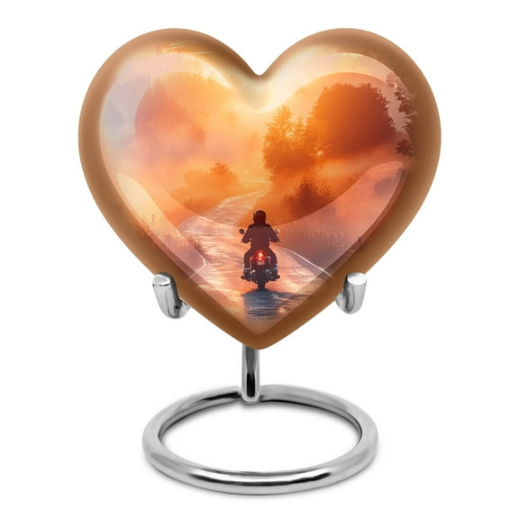 KARYLIZ Small Urns For Human Ashes Keepsake Motorcycle - Mini Heart Boxes - Urns For Human Ashes Adult Man - Cremation Urns For Adult Ashes - Adult Urns For Ashes