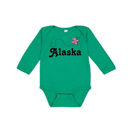 

Inktastic Alaska Butterfly Gift Baby Girl Long Sleeve Bodysuit